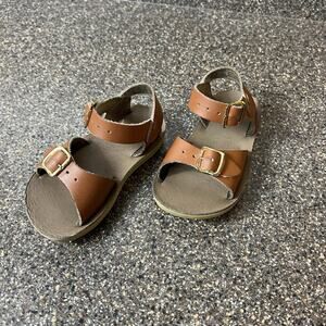 Hoy Shoe Co Brown Split Leather Little Girls Toddler Size 6 Summer Casual Sandal